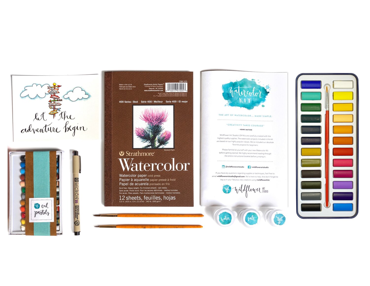 DIY Watercolor Kit - Instruction Book & Supplies — Wildflower Art Studio